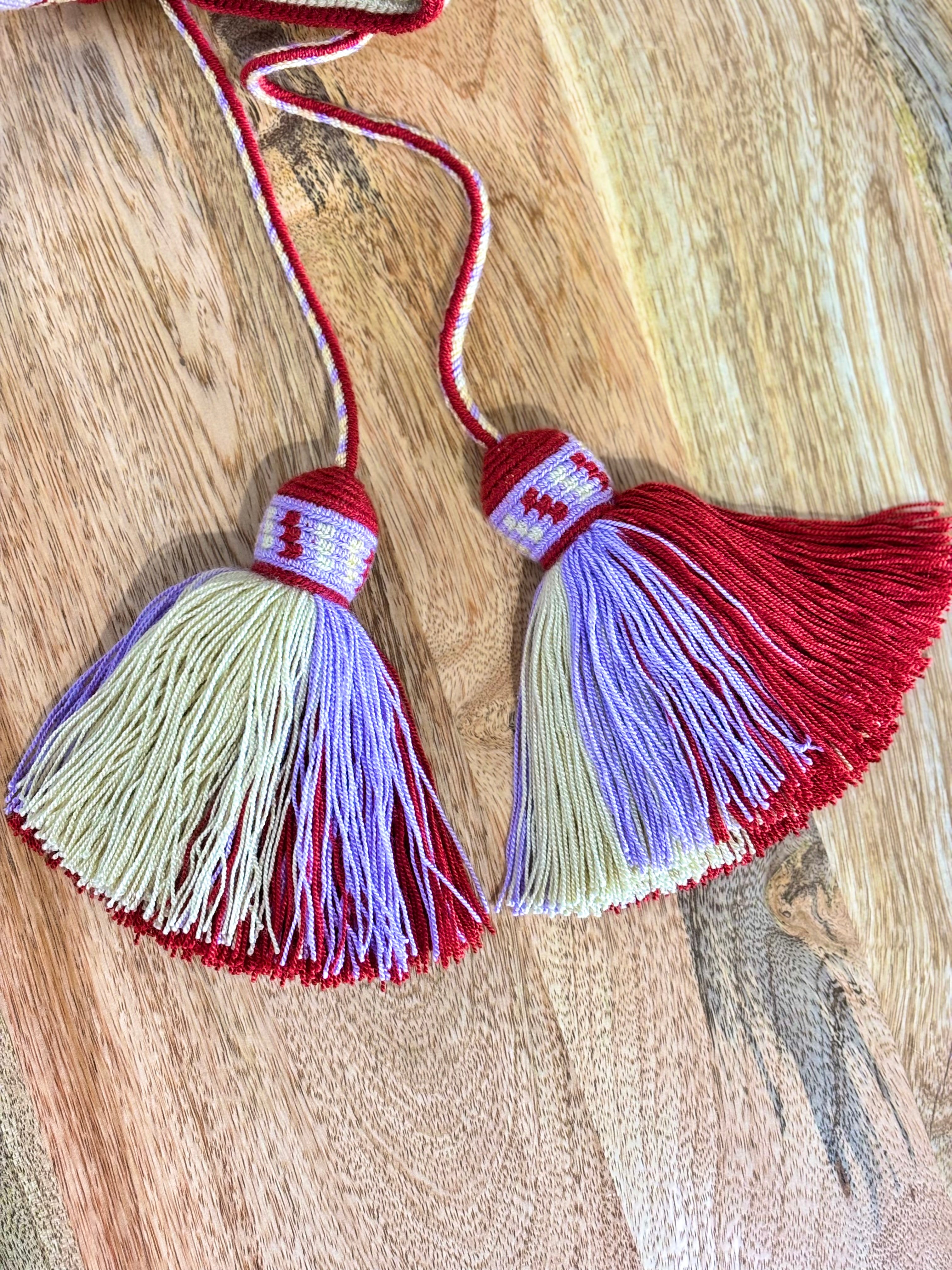 Handmade Wayuu Mochila | Large Burgundy and Purple Crossbody Bucket Bag | Tambora Boutique