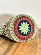 Handmade Wayuu Mochila | Large Teal and Pink Crossbody Bucket Bag | Tambora Boutique