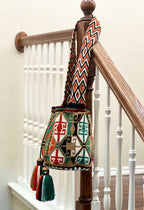 Handmade Wayuu Mochila Bag | Large Orange and Turquoise Crossbody Bucket Bag | Tambora Boutique